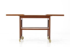 1960s Danish Teak Bar Trolley with Expandable Top