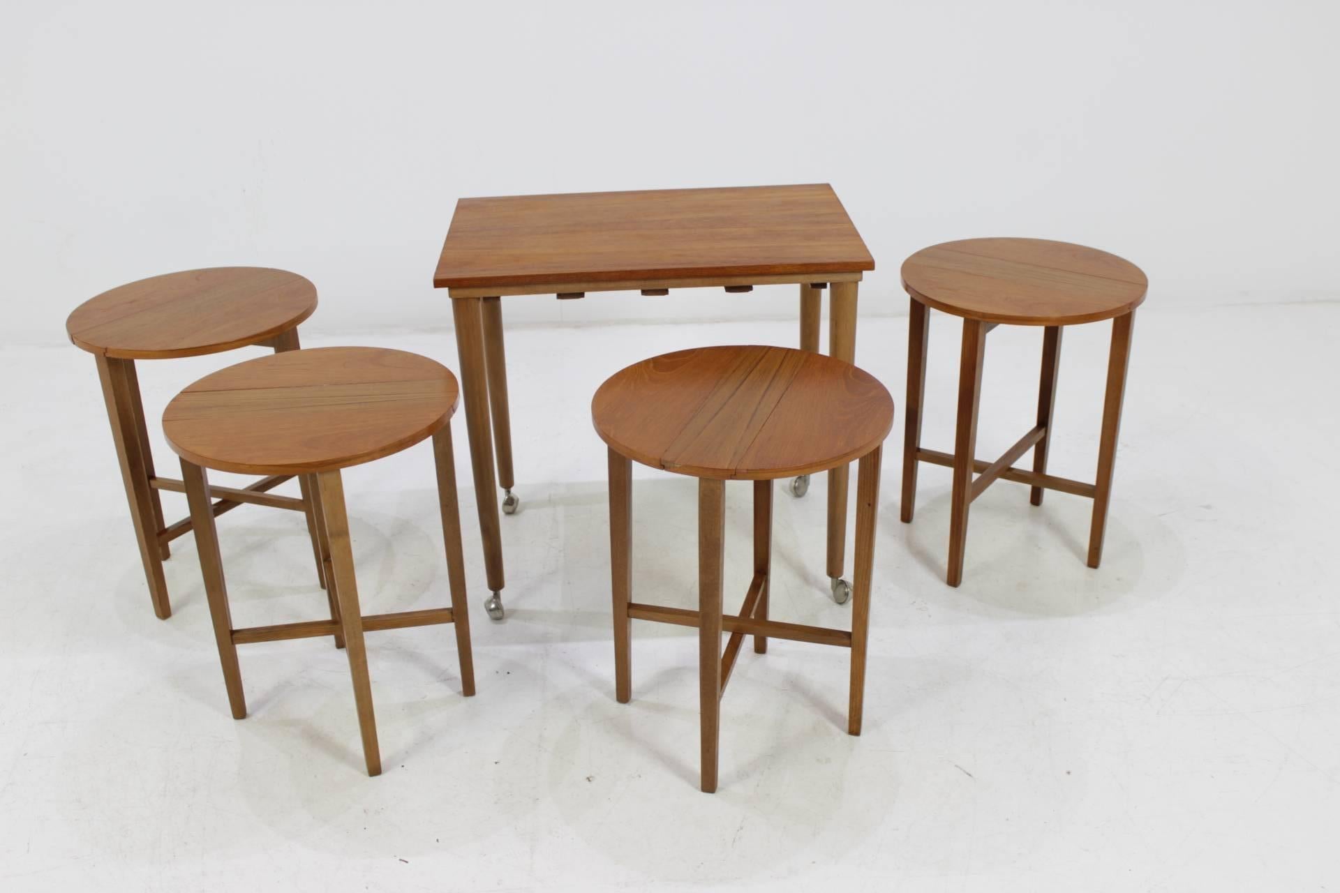 Danish Set of Midcentury Nesting Tables, Designed by Poul Hundevad, 1960s