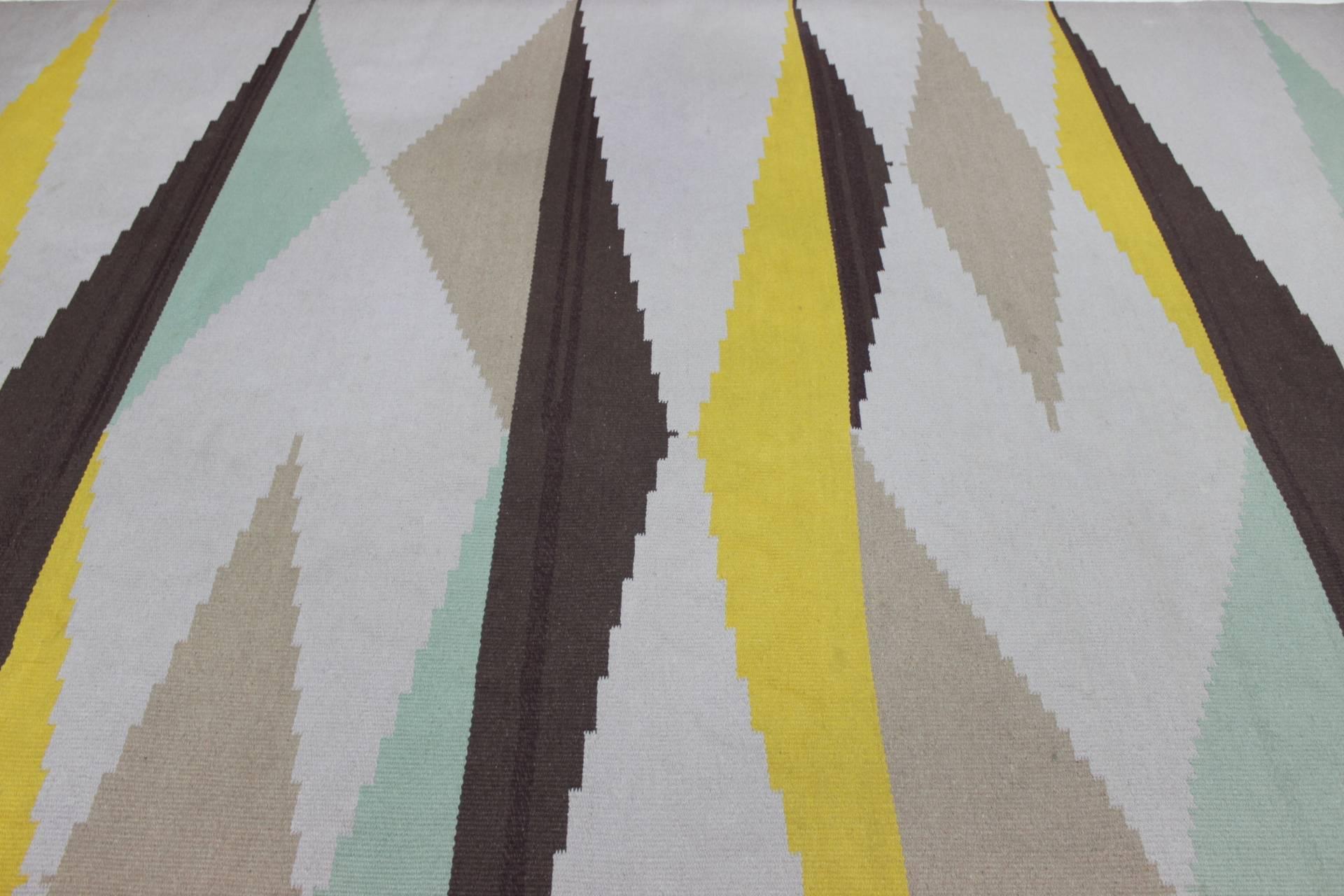 Großer geometrischer Kelim-Teppich der großen Moderne, A. Kybal (Mitte des 20. Jahrhunderts) im Angebot