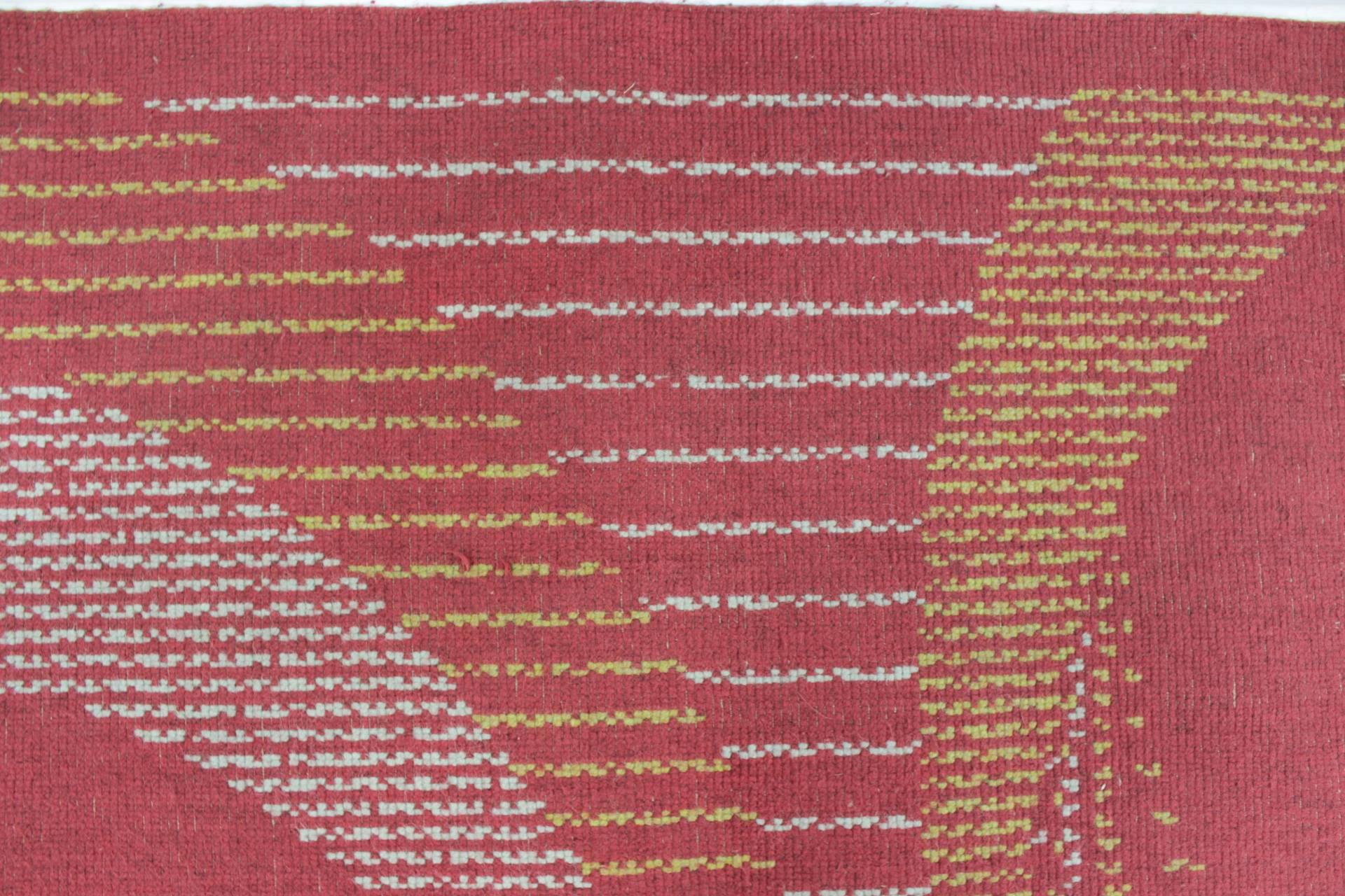 Geometrischer Teppich aus der Jahrhundertmitte (Textil) im Angebot