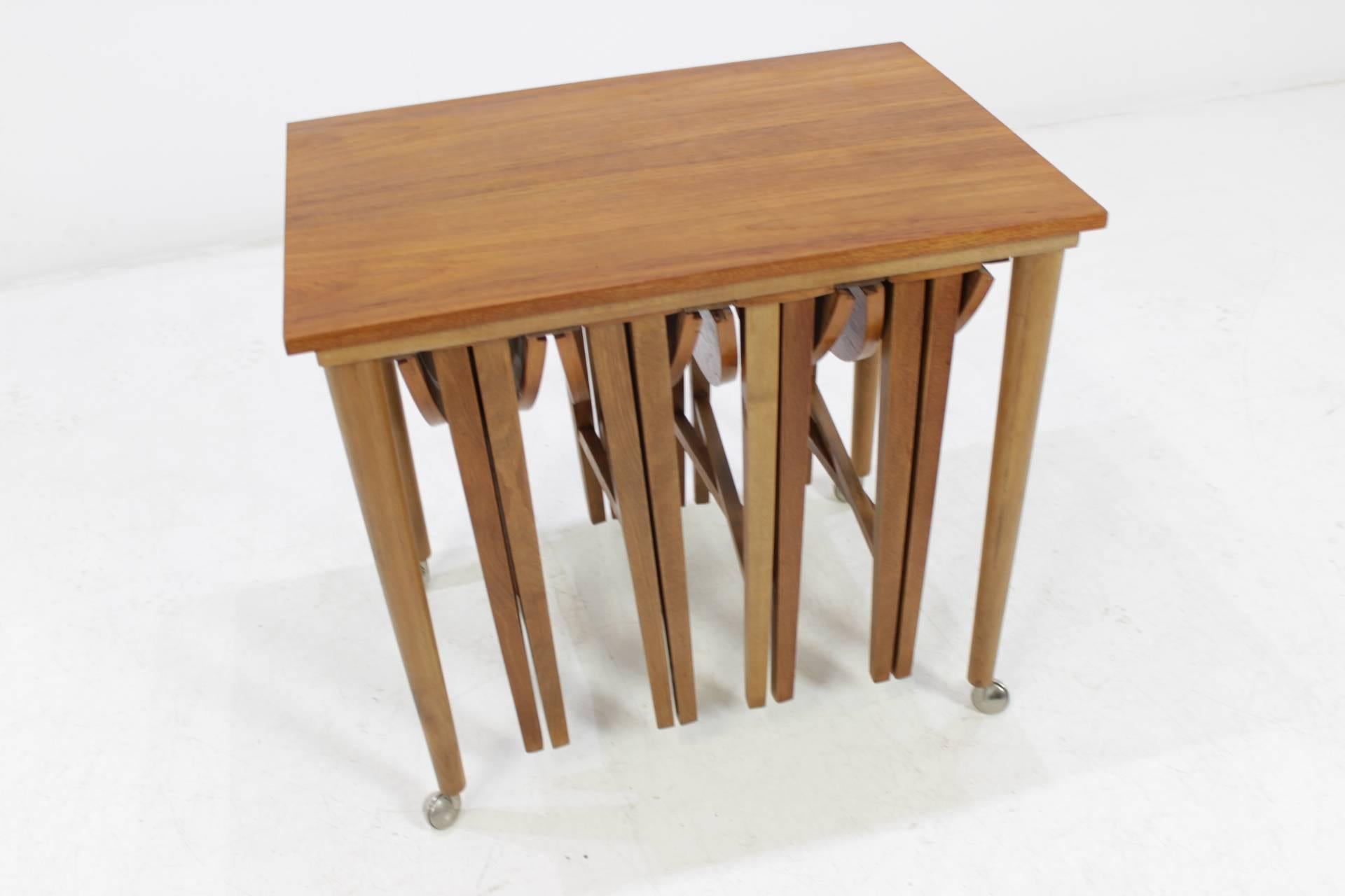 Danish Set of Midcentury Nesting Tables, Designed by Poul Hundevad, 1960s