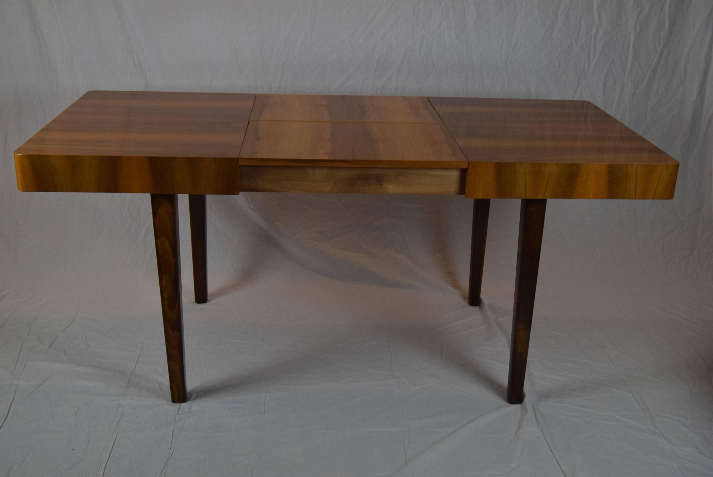 Upholstery Set of Four Teak Dining Chairs and Dining Table, 1960s