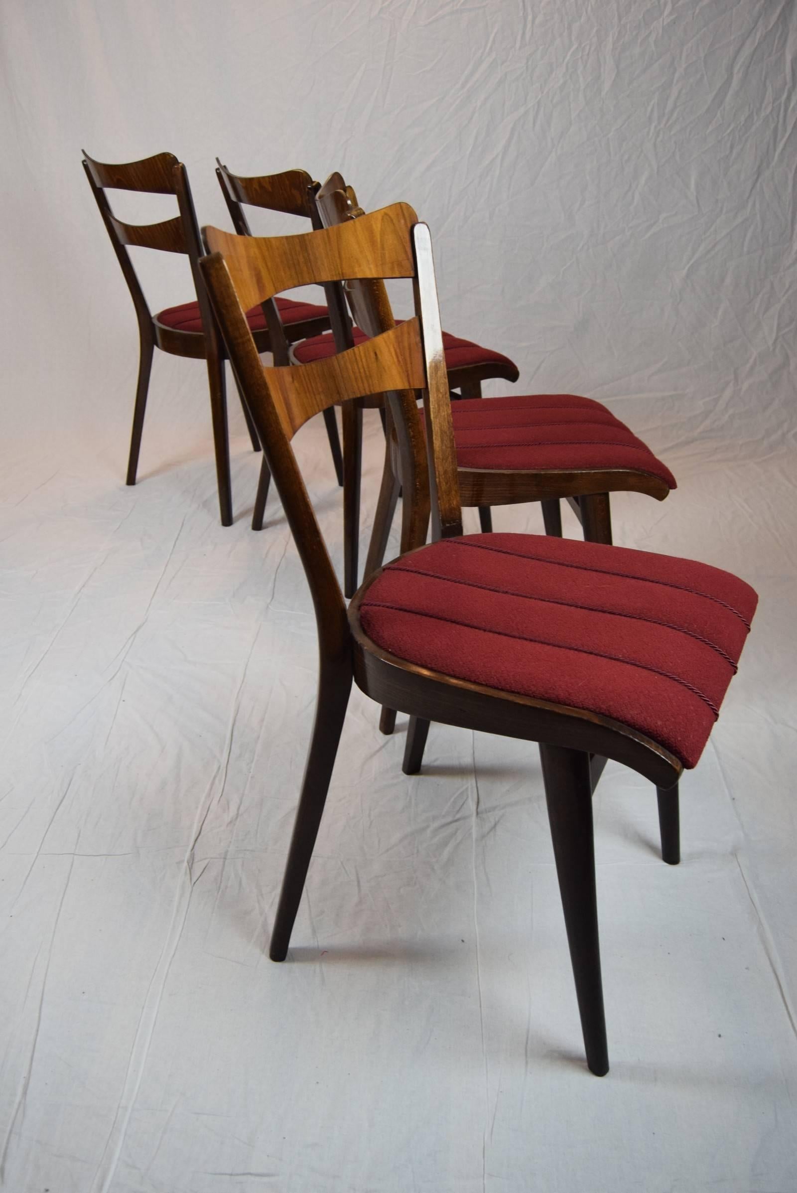 Set of Four Teak Dining Chairs and Dining Table, 1960s 3