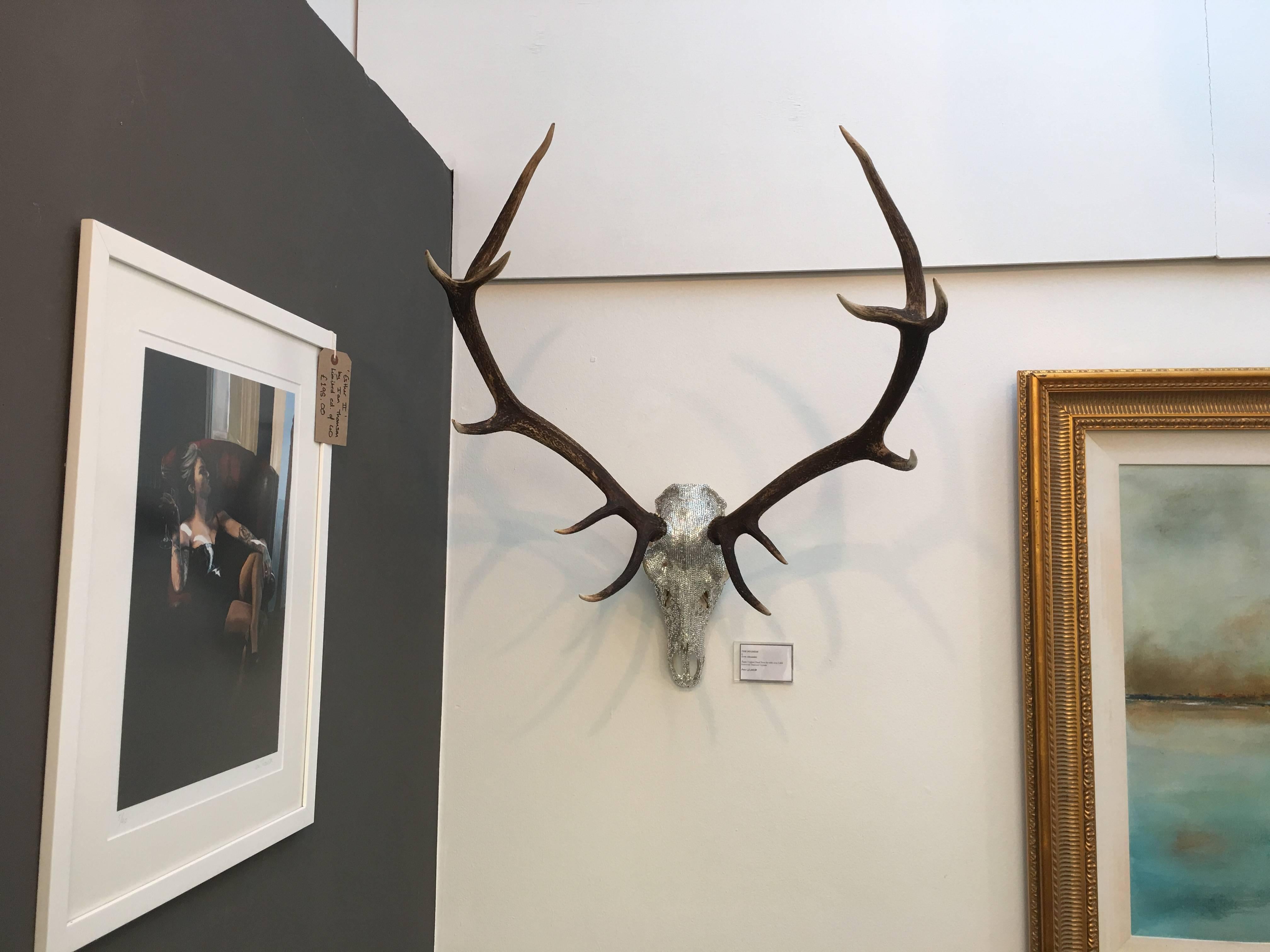 An amazing Swarovski pave mounted deer skull by Lotty Alexander

The Duchess

With over 3400 diamond crystals and 12 pointer antlers, this is a stunning piece of artwork by Lotty Alexander, a diamond setter by trade, colleague of Vivienne