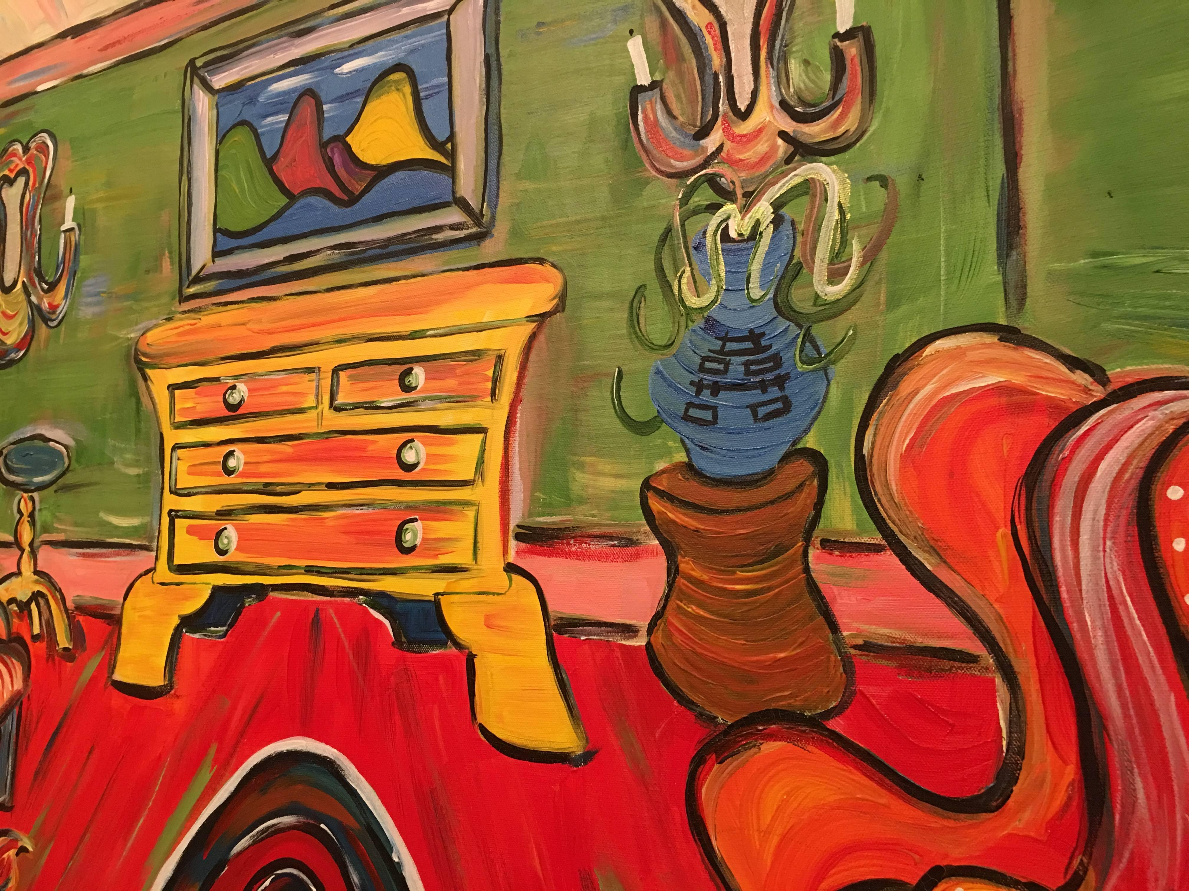 David Harper Original Painting on Canvas Drawing Room 2