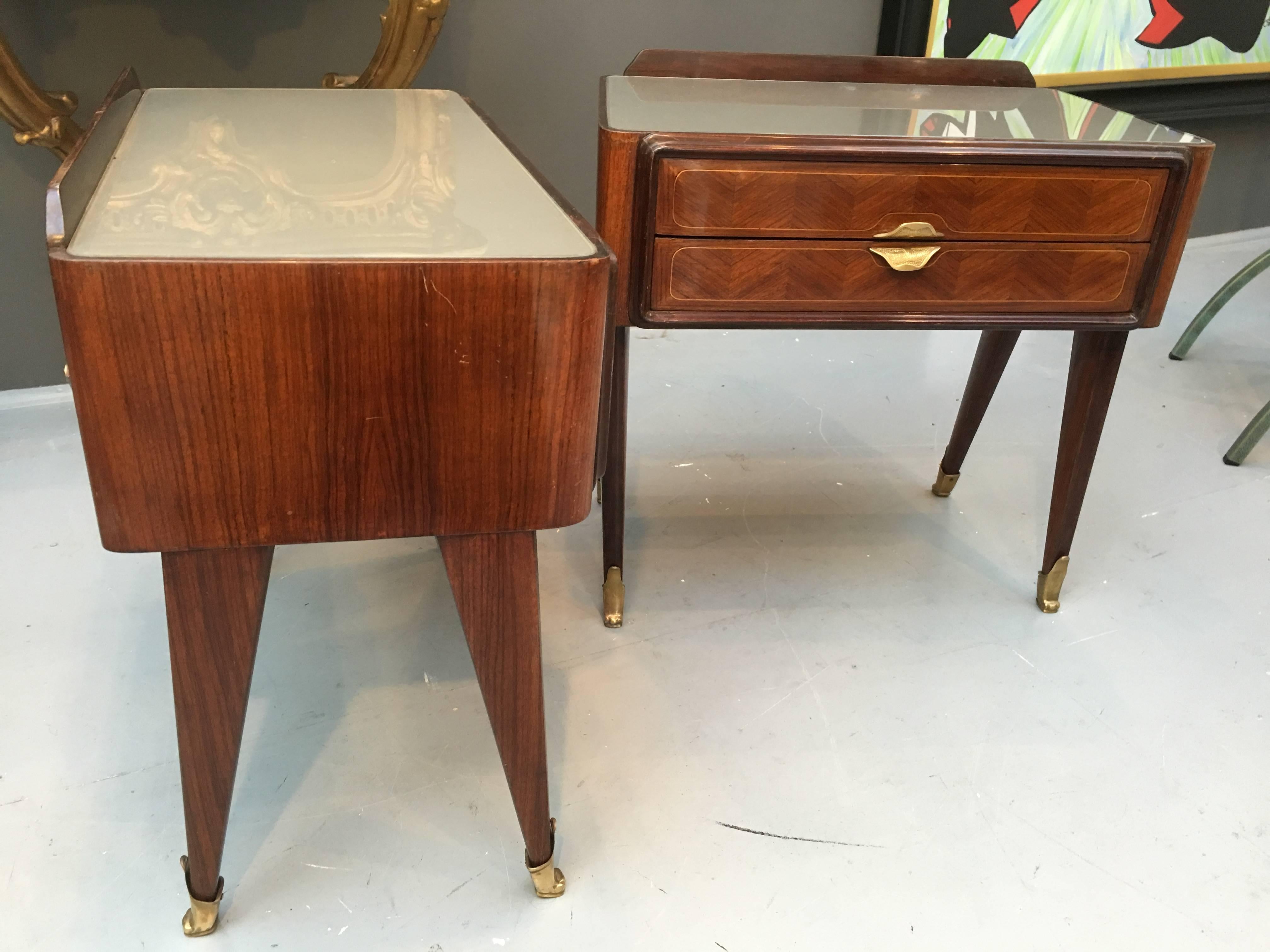 Fabulous Pair of 'Dassi' 1950s Rosewood and Satinwood Parquetry Side Tables For Sale 2