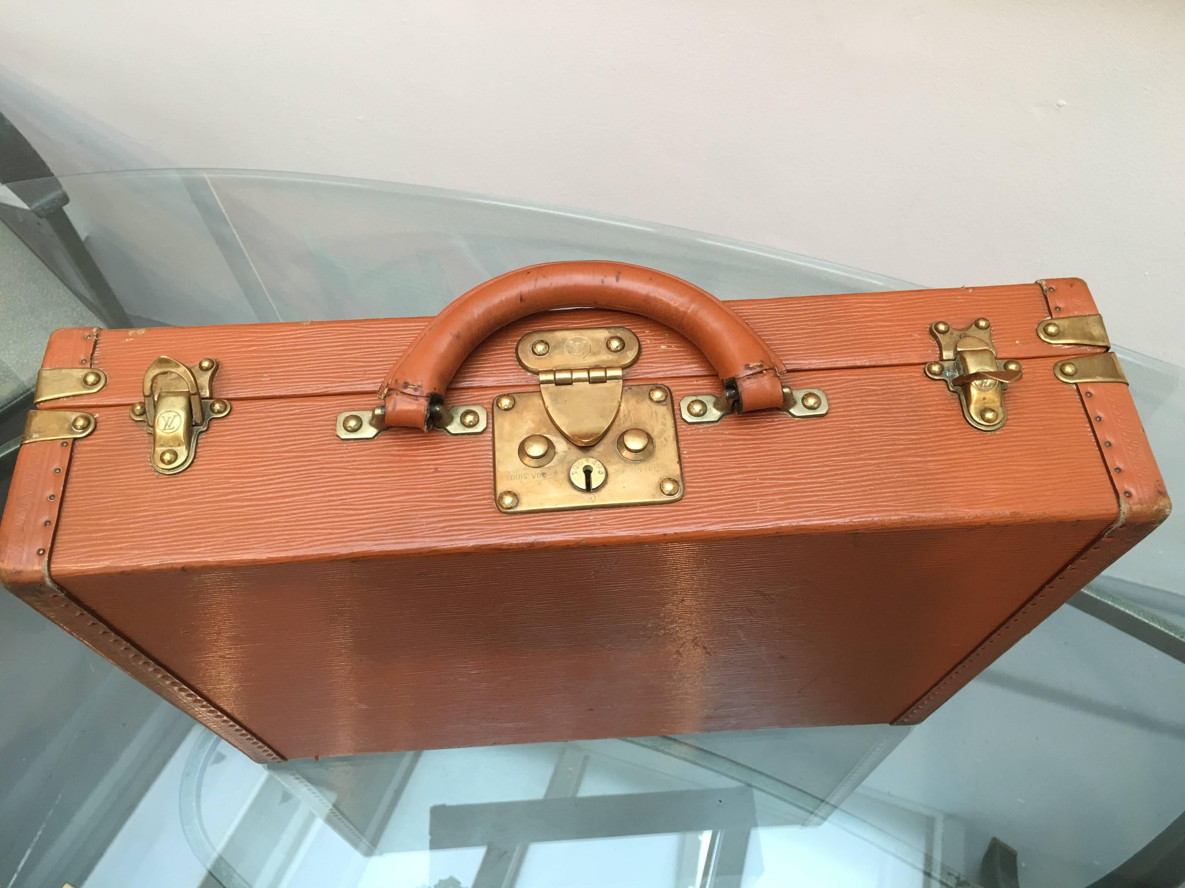 French Rare Mid-Late 20th Century Louis Vuitton Epi Leather Briefcase For Sale