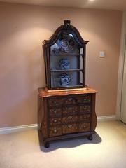 Small 18th-Early 19th Century Dutch Walnut Marquetry Display Chest