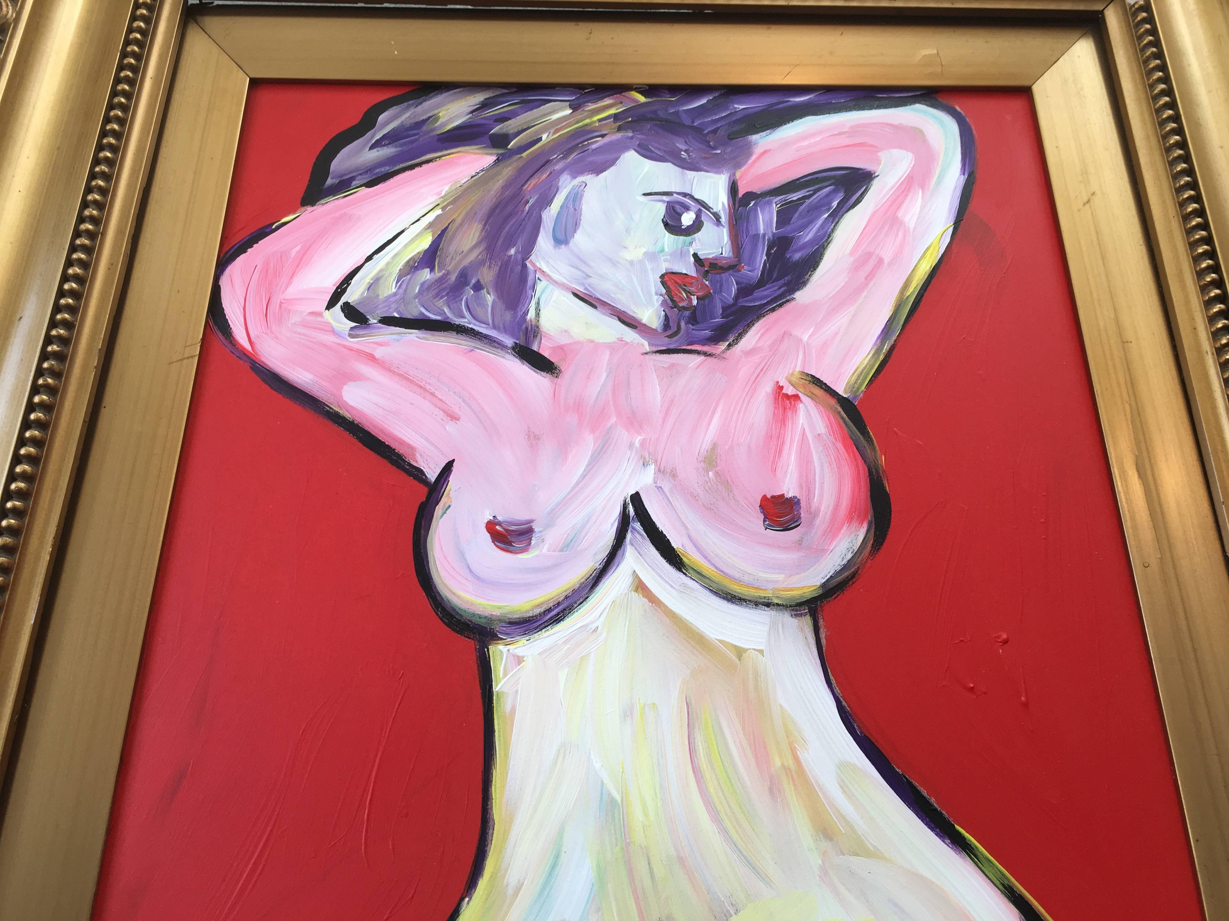 English David Harper, Nude 'to Be Beautiful Means to Be Yourself' Original on Board For Sale