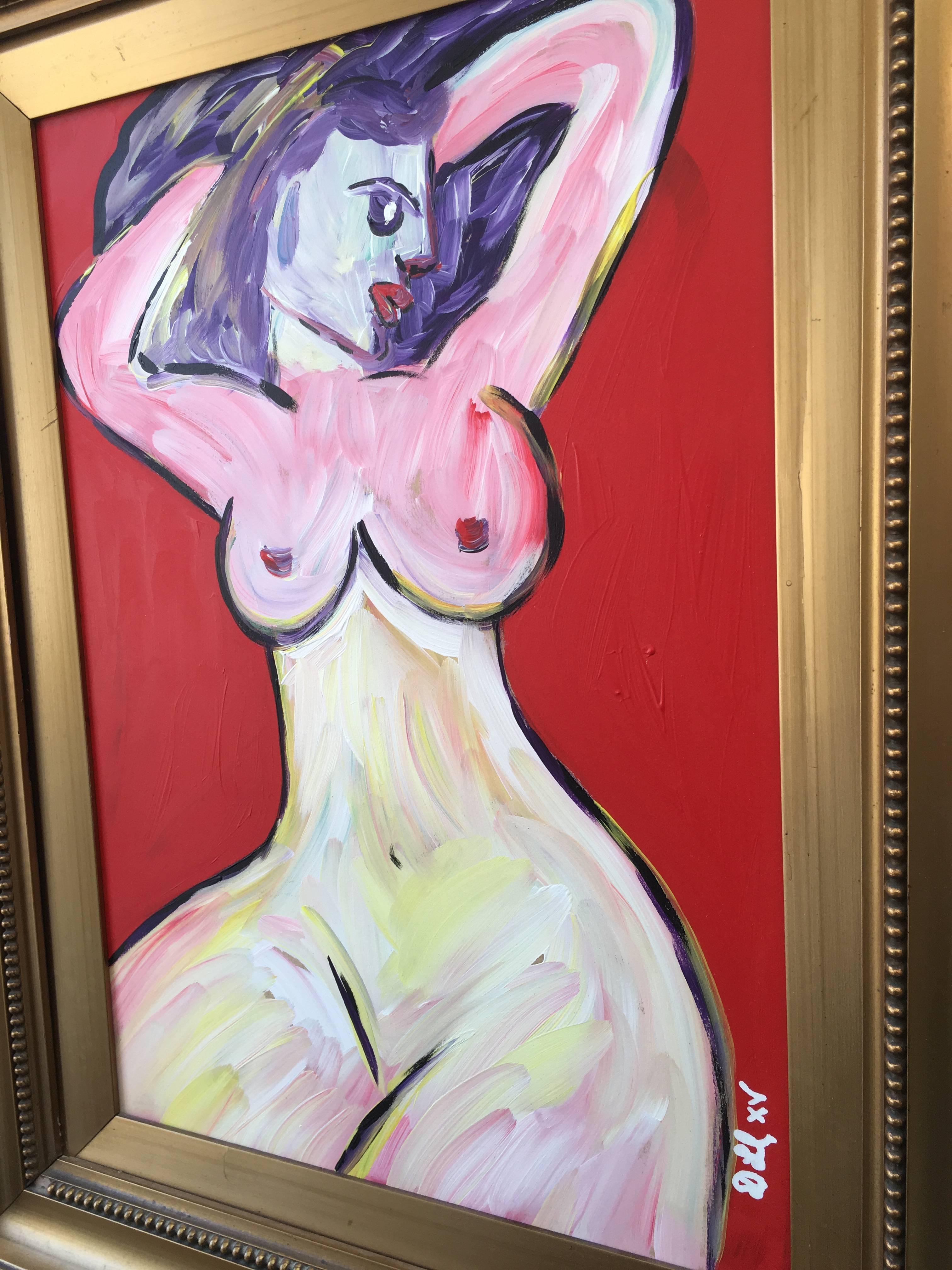David Harper, Nude 'to Be Beautiful Means to Be Yourself' Original on Board In Good Condition For Sale In London, GB