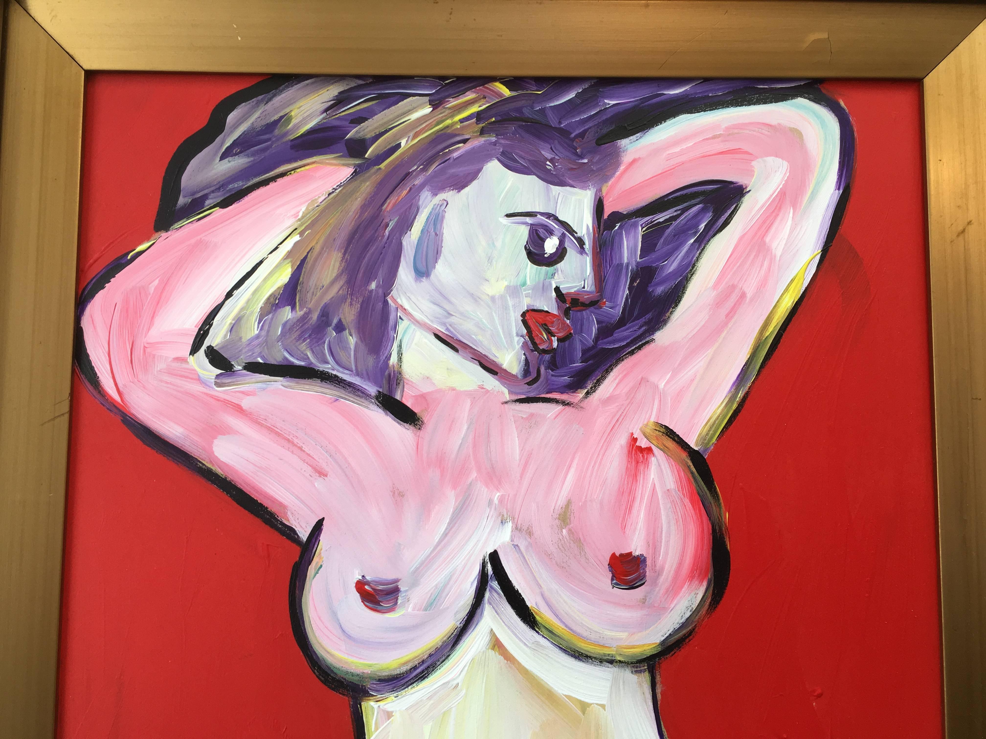Contemporary David Harper, Nude 'to Be Beautiful Means to Be Yourself' Original on Board For Sale