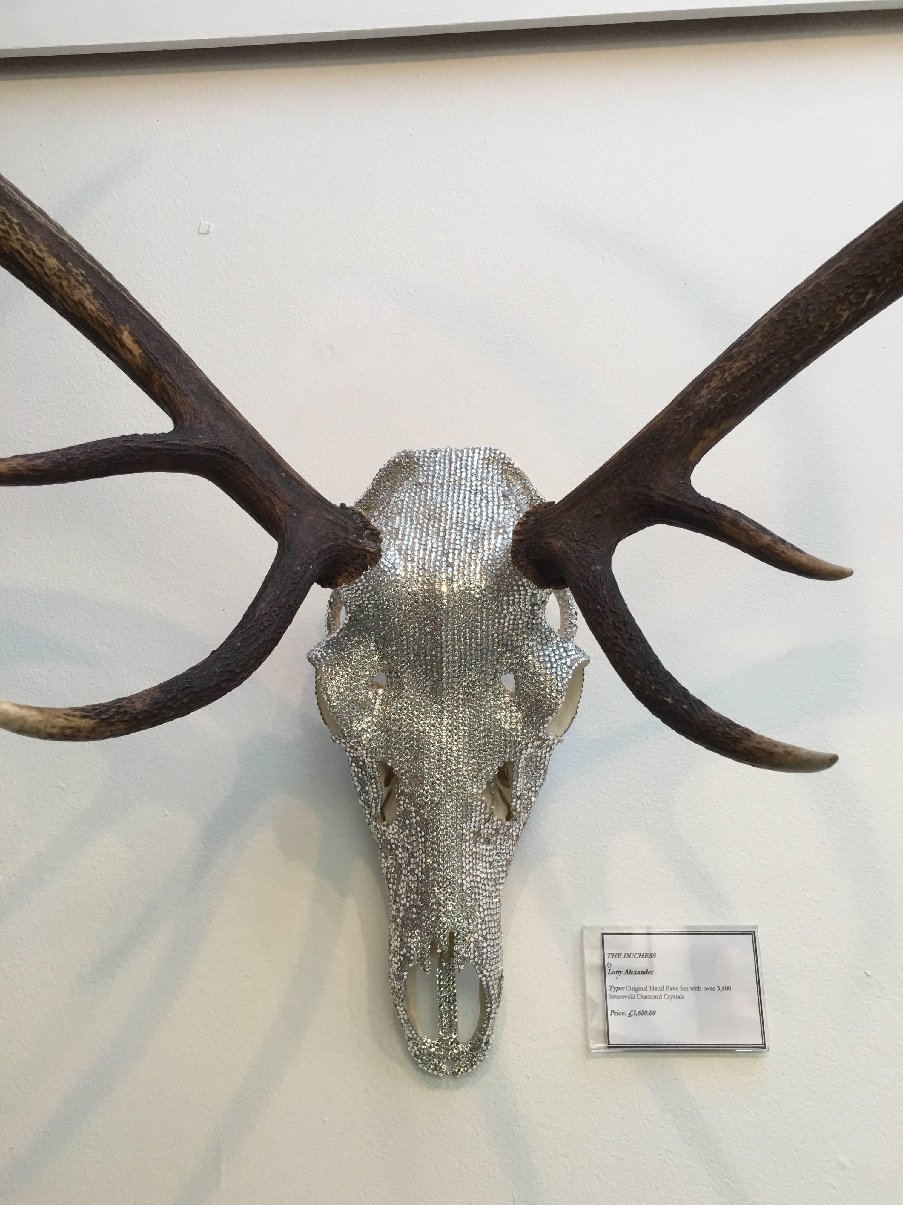 Swarovski Diamond Paved Deer Skul by Lotty Alexander In Excellent Condition For Sale In London, GB