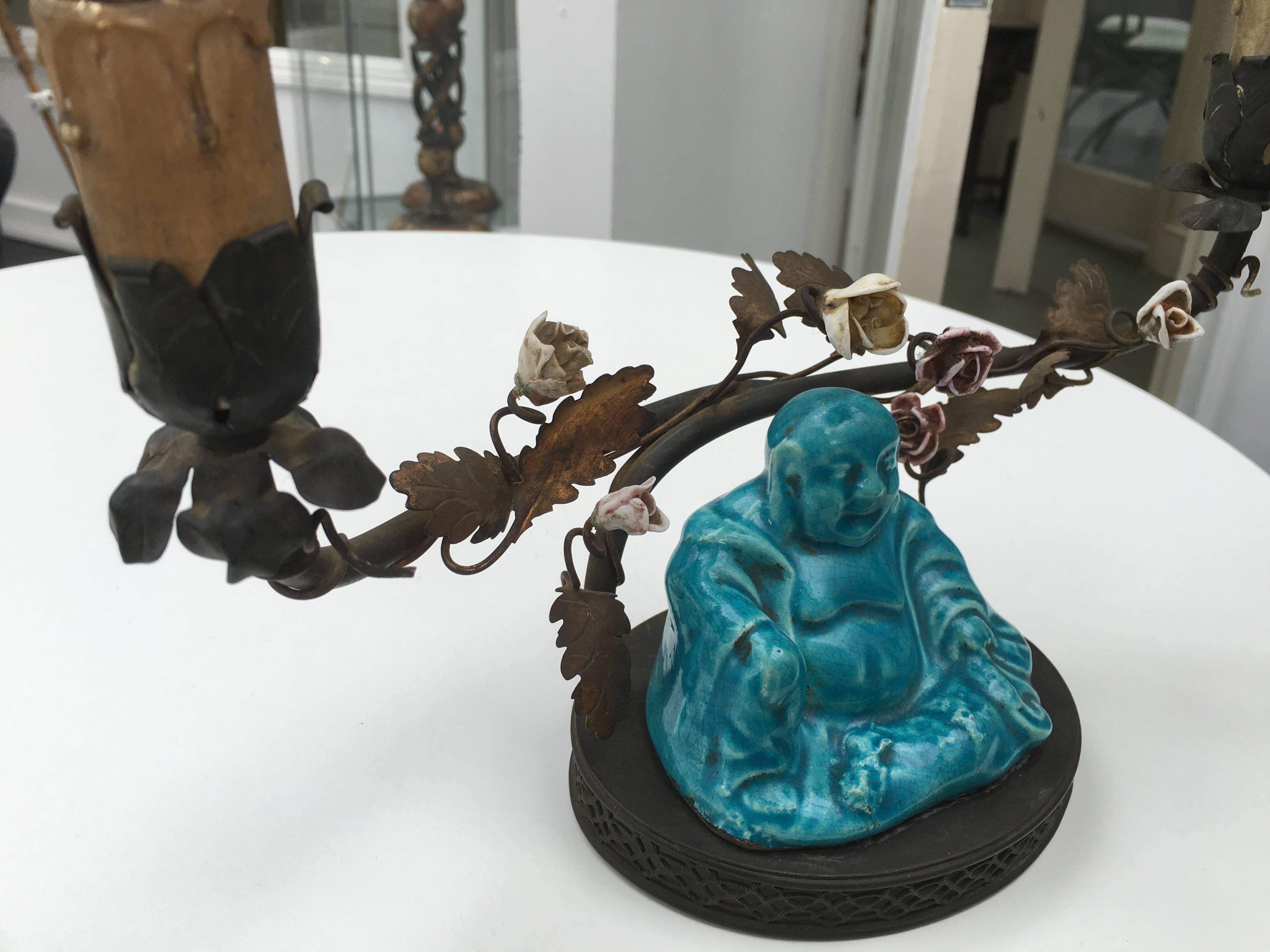 Victorian 19th-Early 20th Century Model of Hotei Candelabrum For Sale
