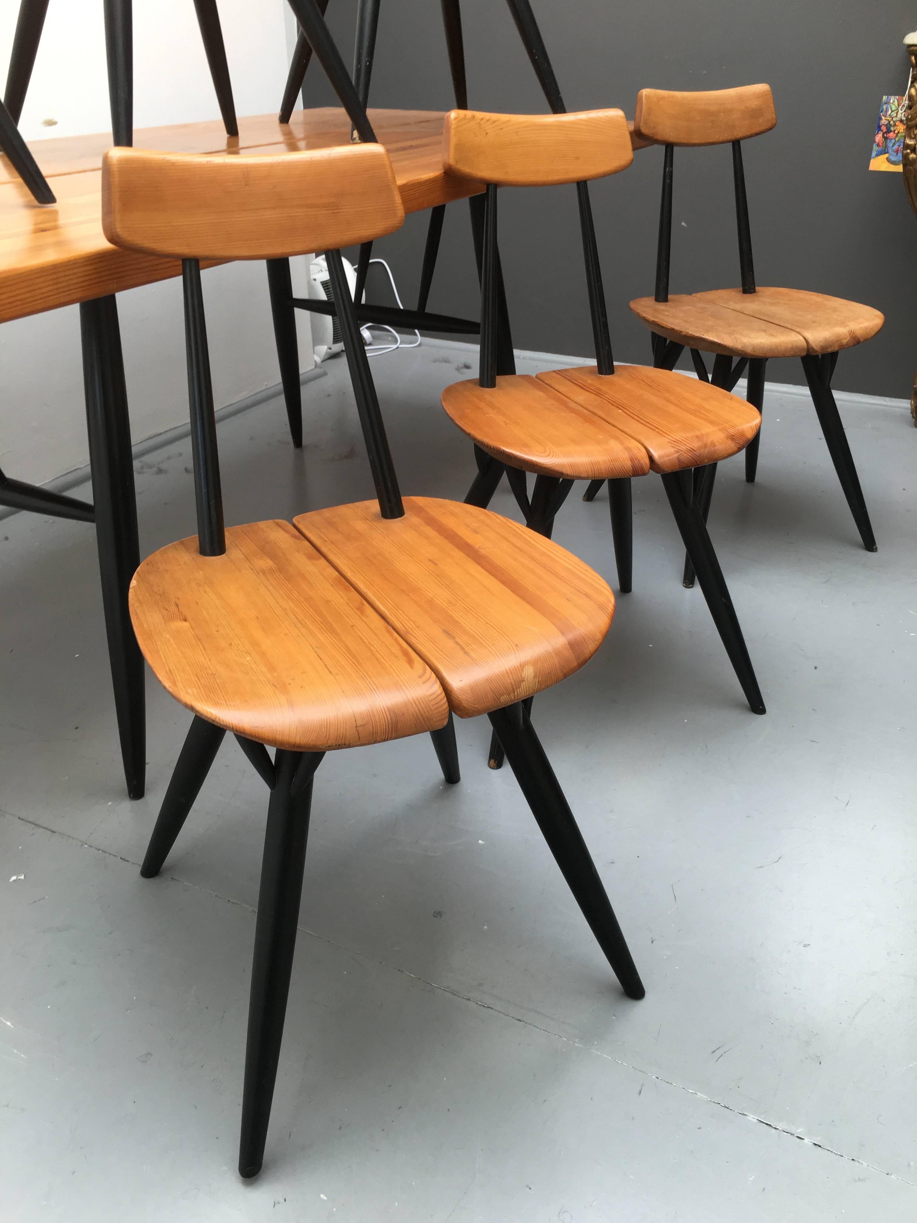 Six Pirkka Chairs by Ilmari Tapiovaara for Asko, Finnish, circa 1955 In Good Condition For Sale In London, GB