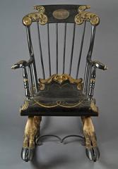 Rare Rocking Armchair Mounted on Elk Legs, Sweden, End of 17th Century