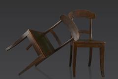 Set of Eight Wooden Chairs, South Sweden, circa 1830