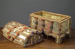 Sewing Box in Polychromed Plaited Straw, Provence, France, 19th Century