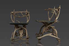 Pair of Hunting Seats in Deer Antlers, Germany, 19th Century