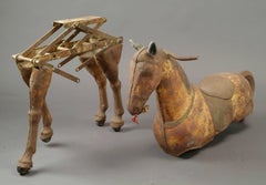 Rare Horse in Metal with a Folding System, France, 19th Century