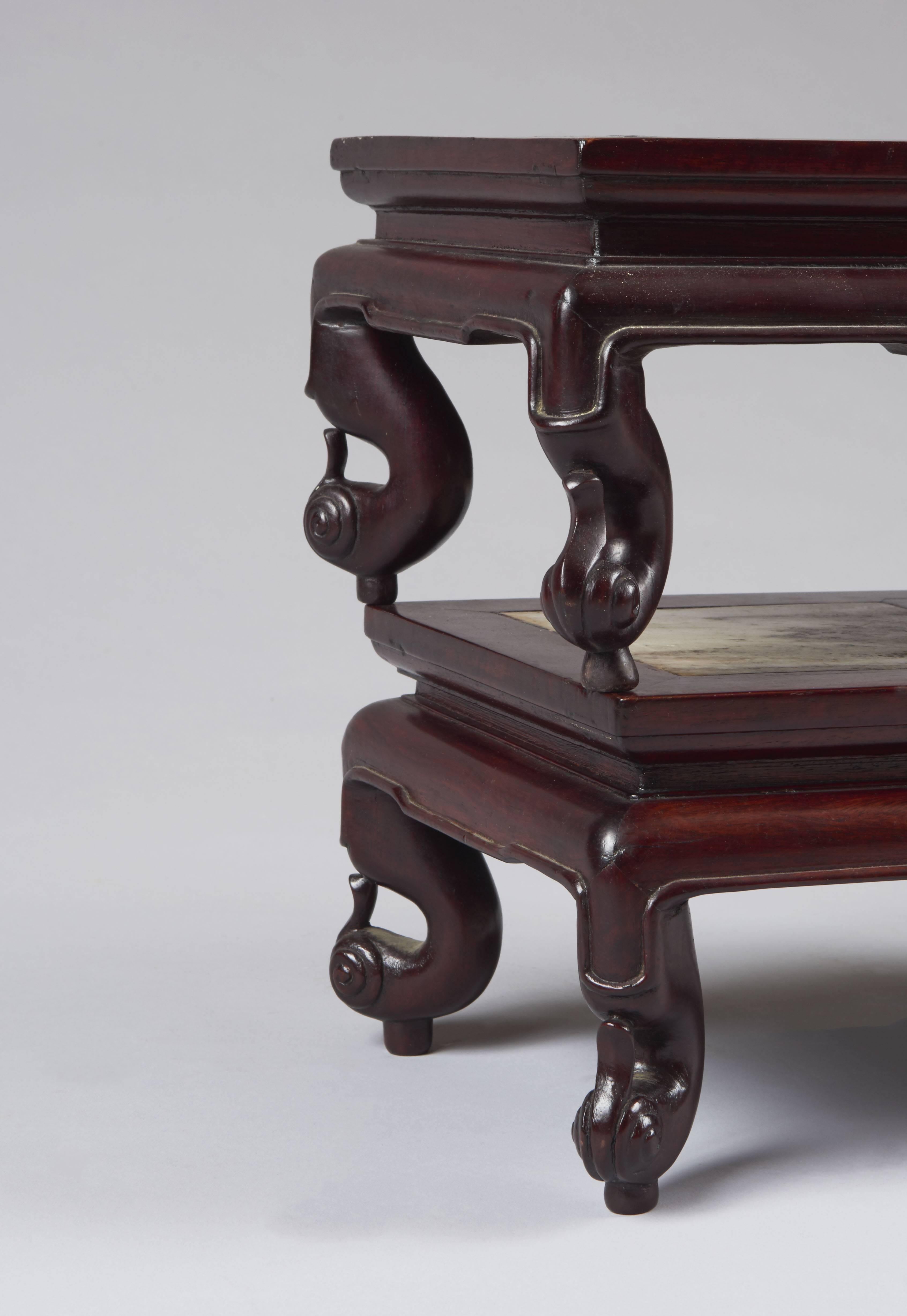 Chinese Export Rare Pair of Small Chinese Tables, China, Late 19th Century For Sale