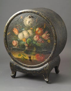 Curious Little Bar in Varnished Papier-Mâché, Russia, 19th Century