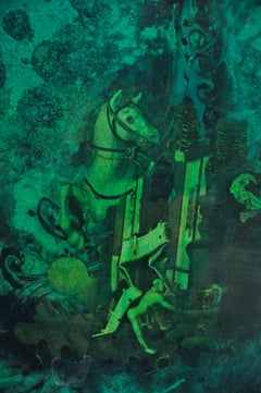 Fantastic Painting by Noel Deliveyne, France, XXth Century