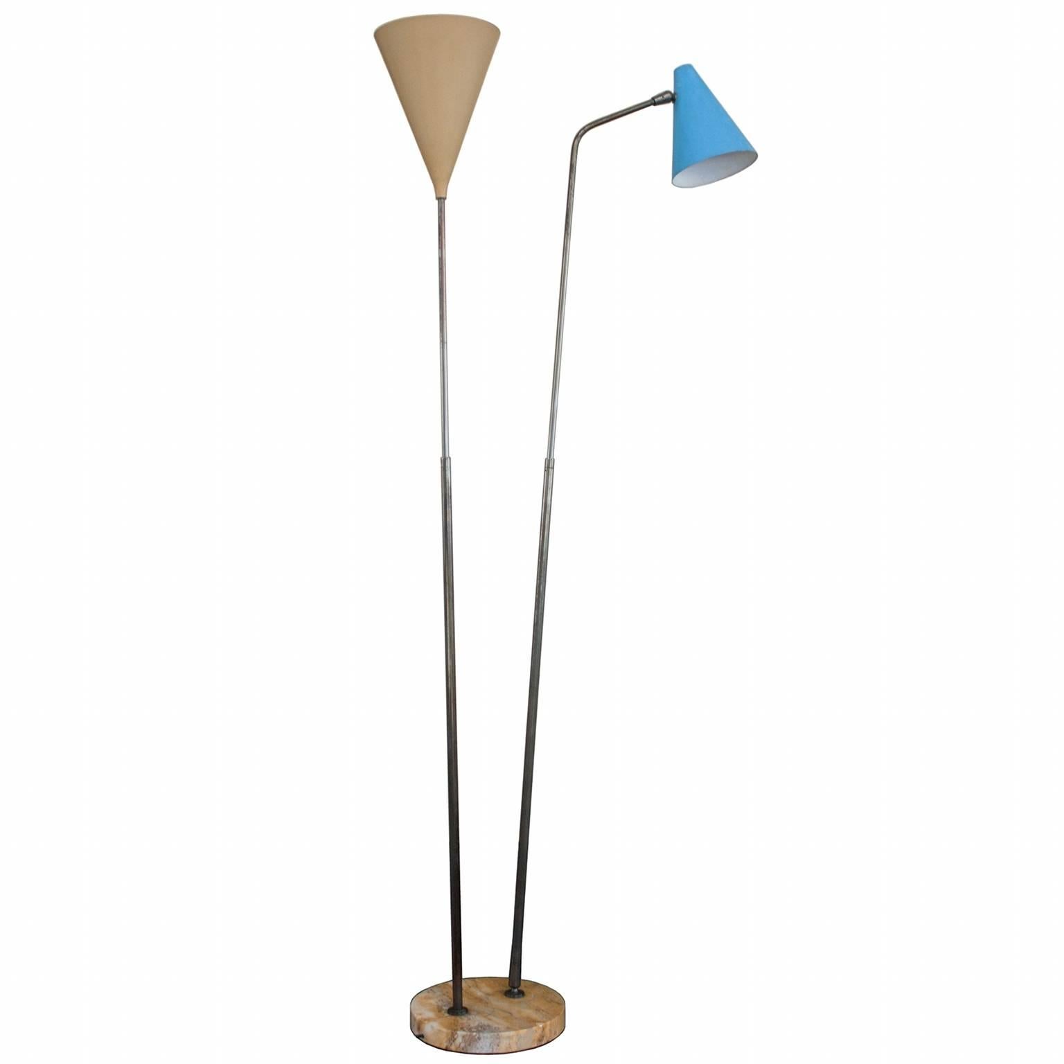 Giuseppe Ostuni, Oluce, Rare Beautiful Floor Lamp, circa 1950 For Sale