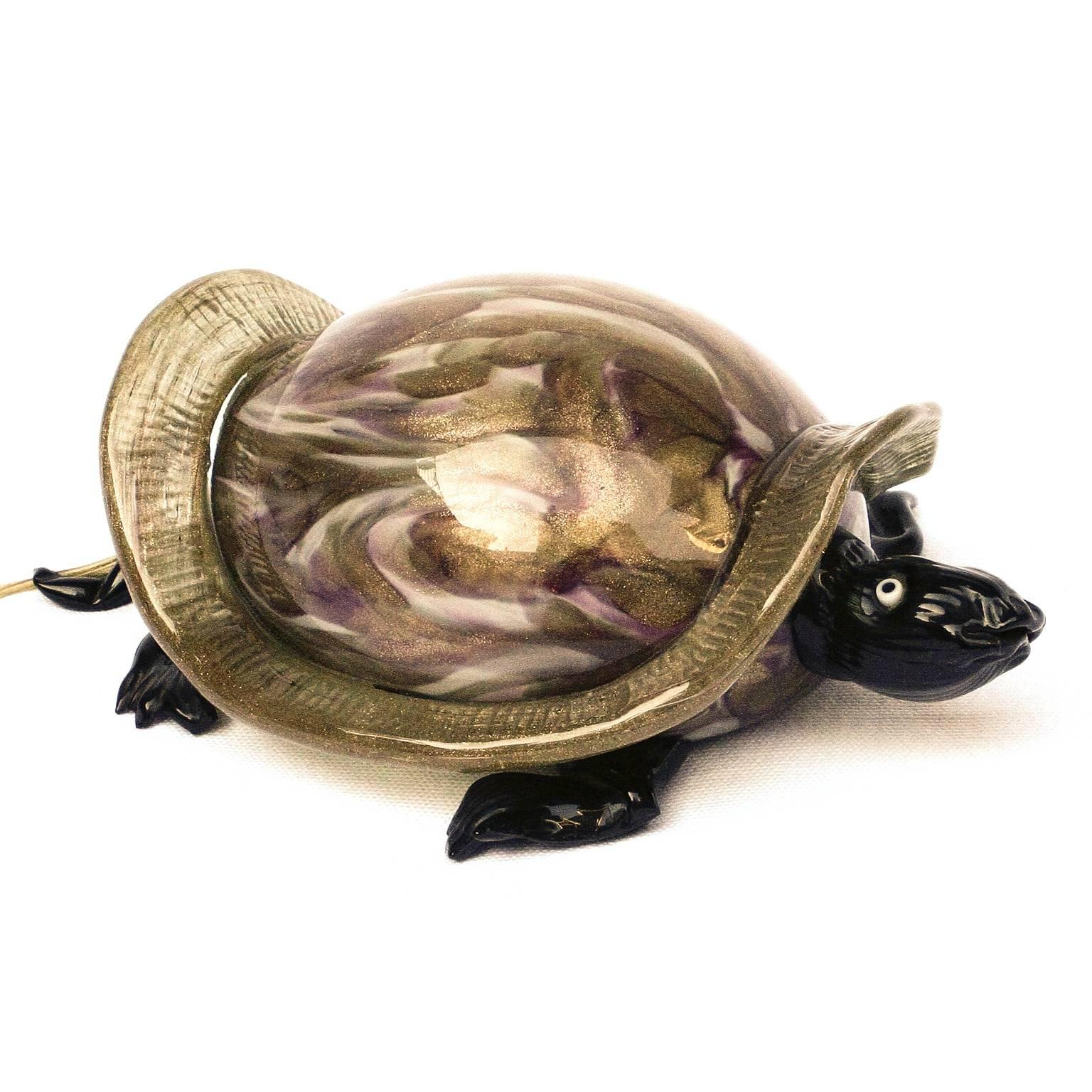 1950, Murano, Turtle Table Lamp In Good Condition For Sale In Torino, Piemonte