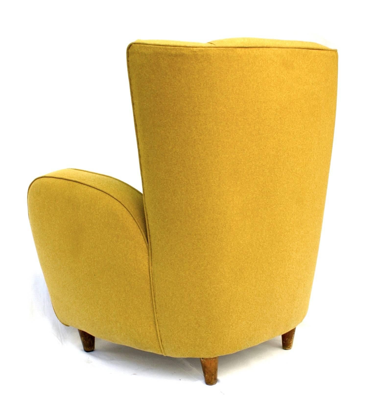 Mid-Century Modern Paolo Buffa, Pair of Armchairs, from Hotel Bristol Merano, circa 1950 For Sale