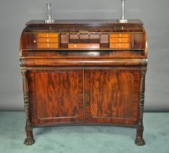 Regency Mahogany Tambour Top Desk
