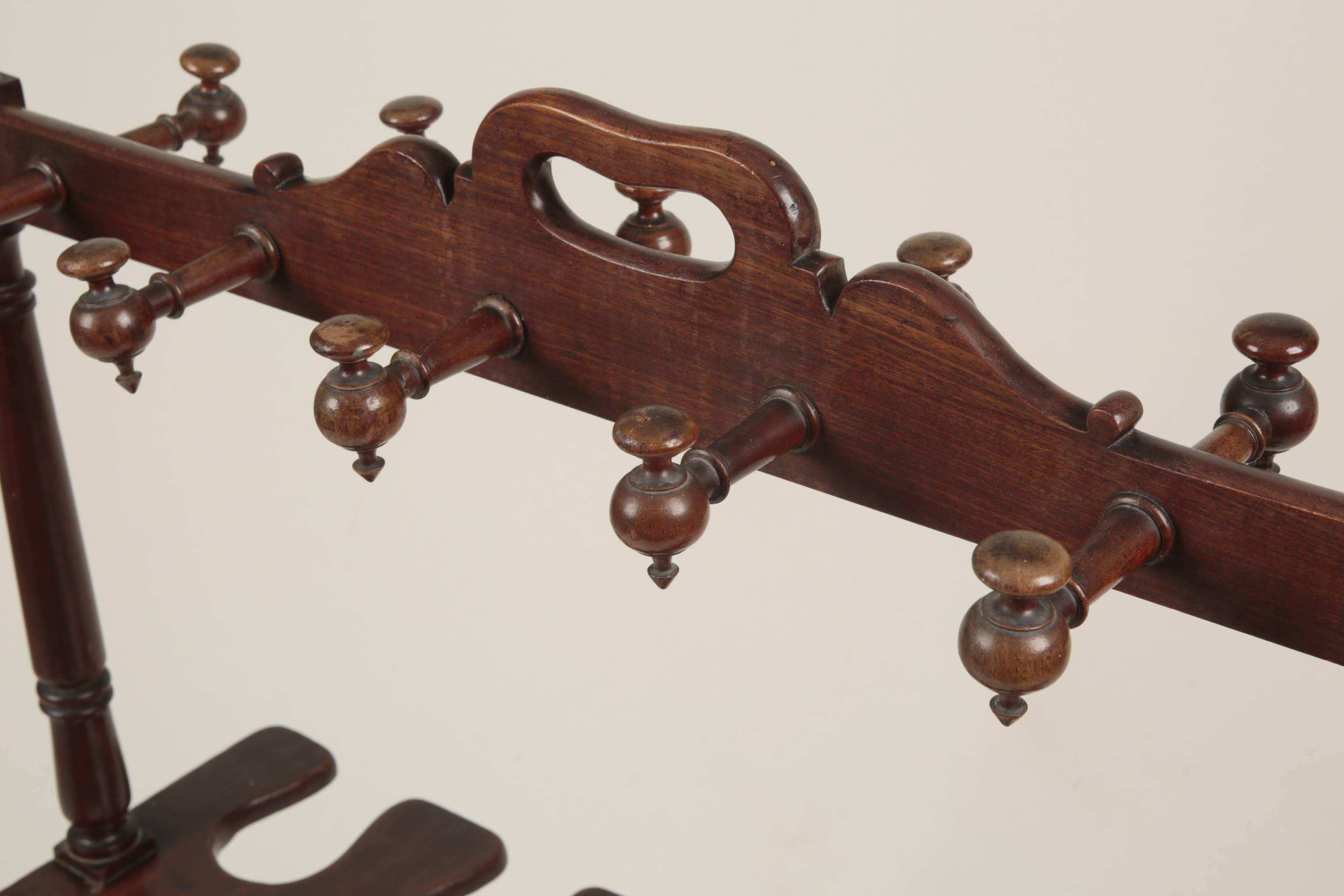 British Mid-19th Century Mahogany Boot Rack For Sale