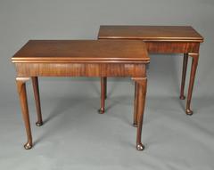 Matched Pair of Mid-18th Century Mahogany Card Tables