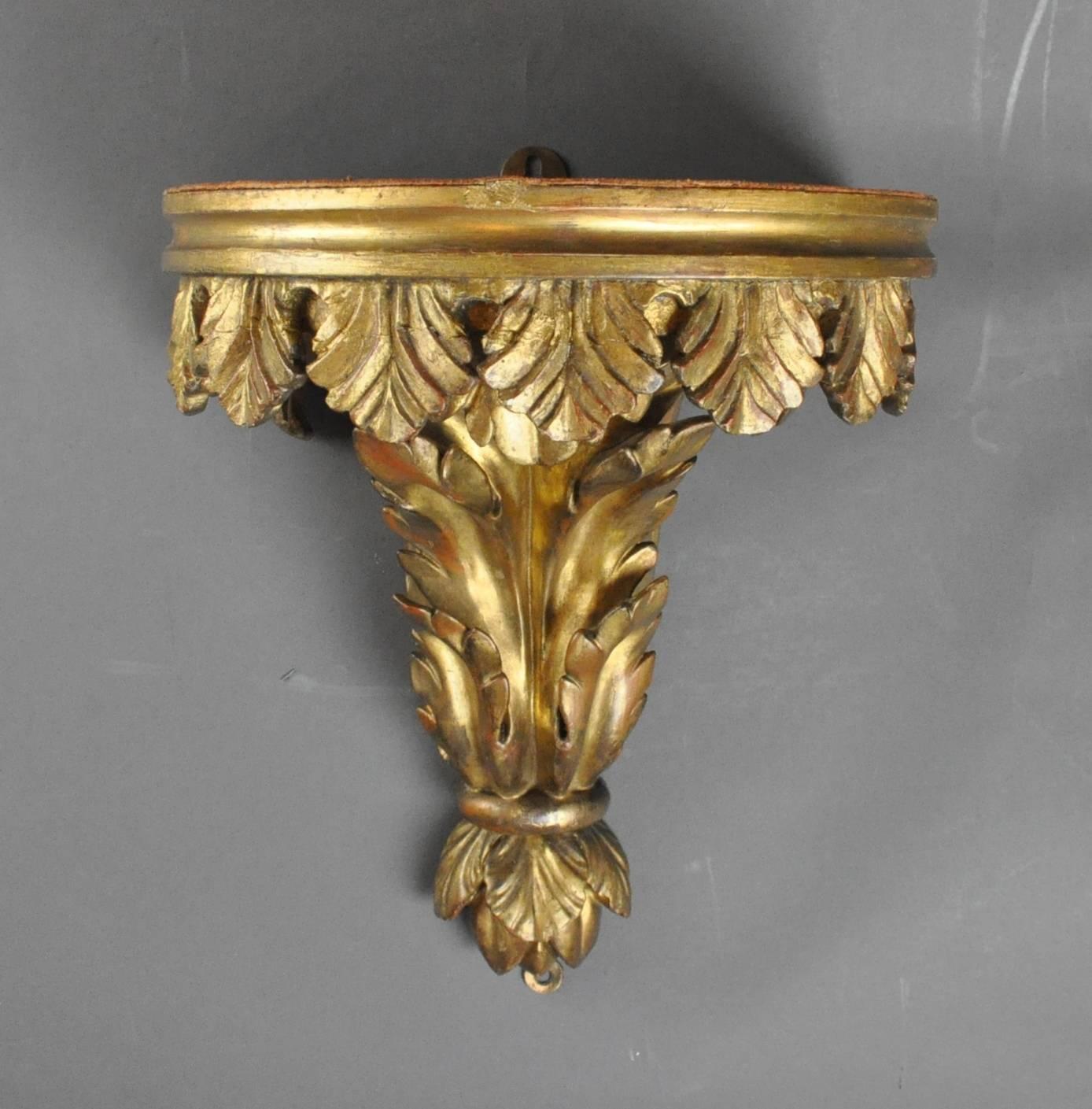 George III Late 18th Century Carved Giltwood Wall Bracket For Sale