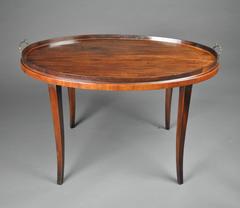 Georgian Mahogany Oval Tray on Stand