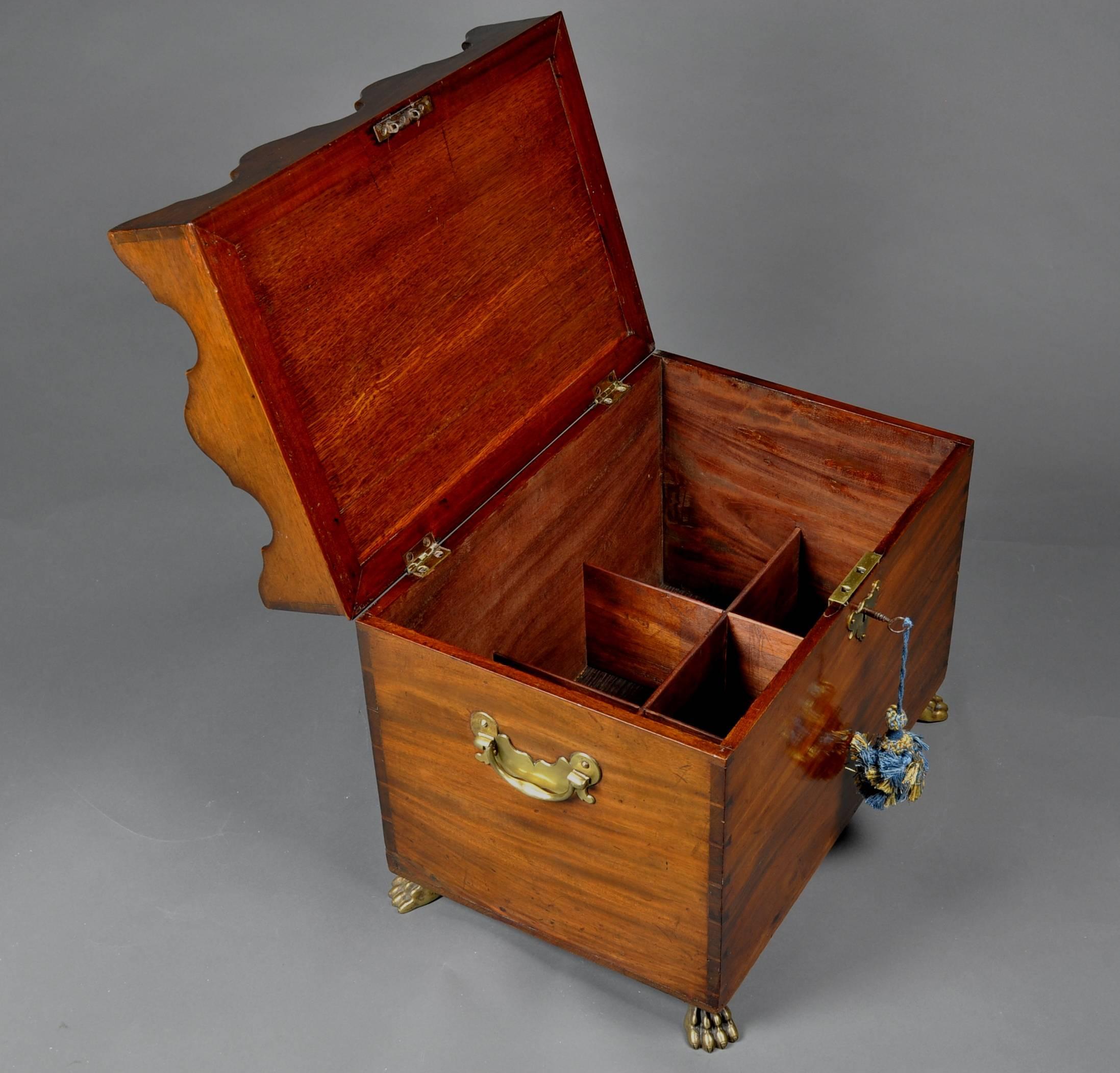 British Georgian Mahogany Box Cellarette For Sale