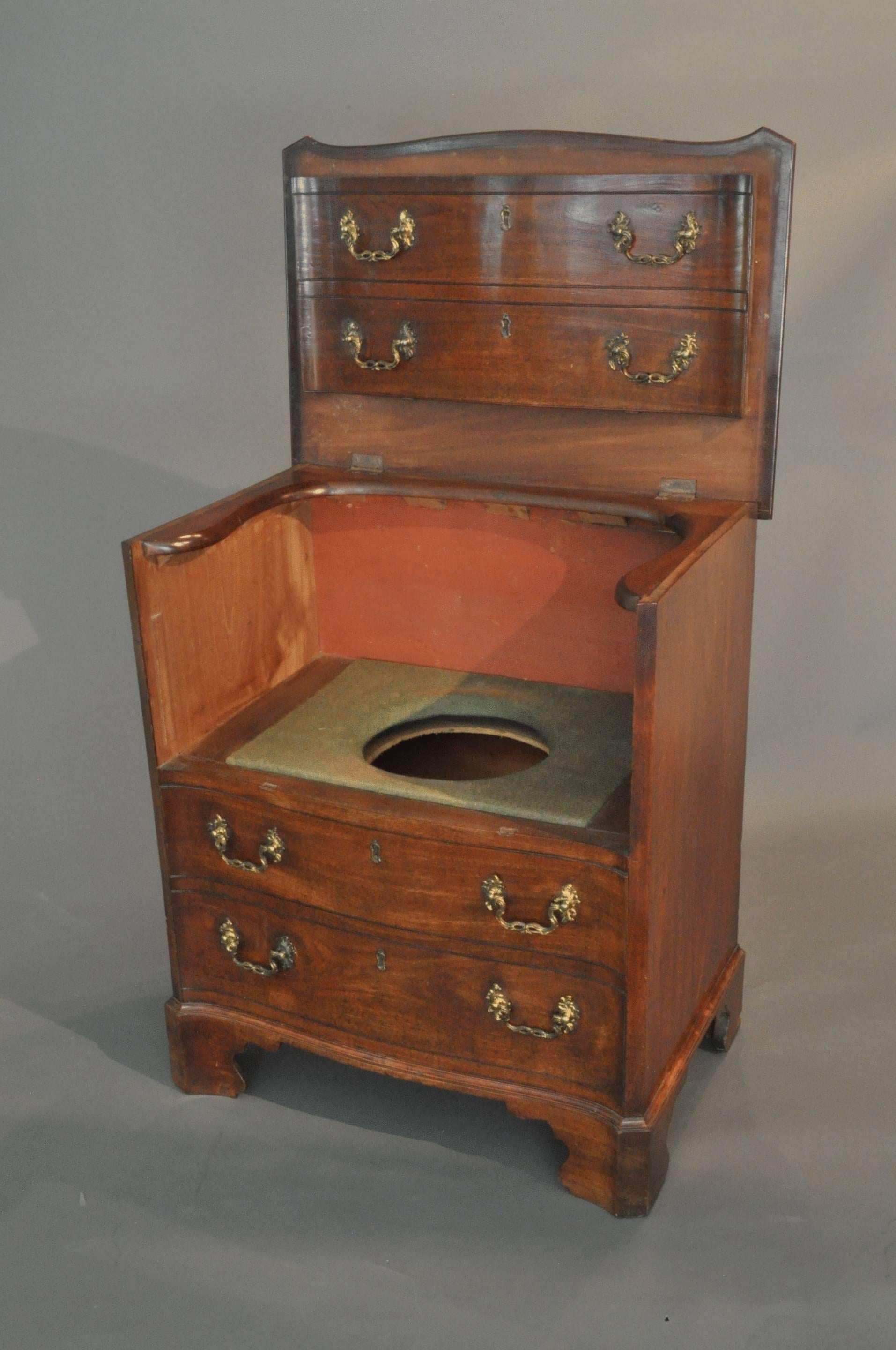 English Small Serpentine Commode Chest For Sale
