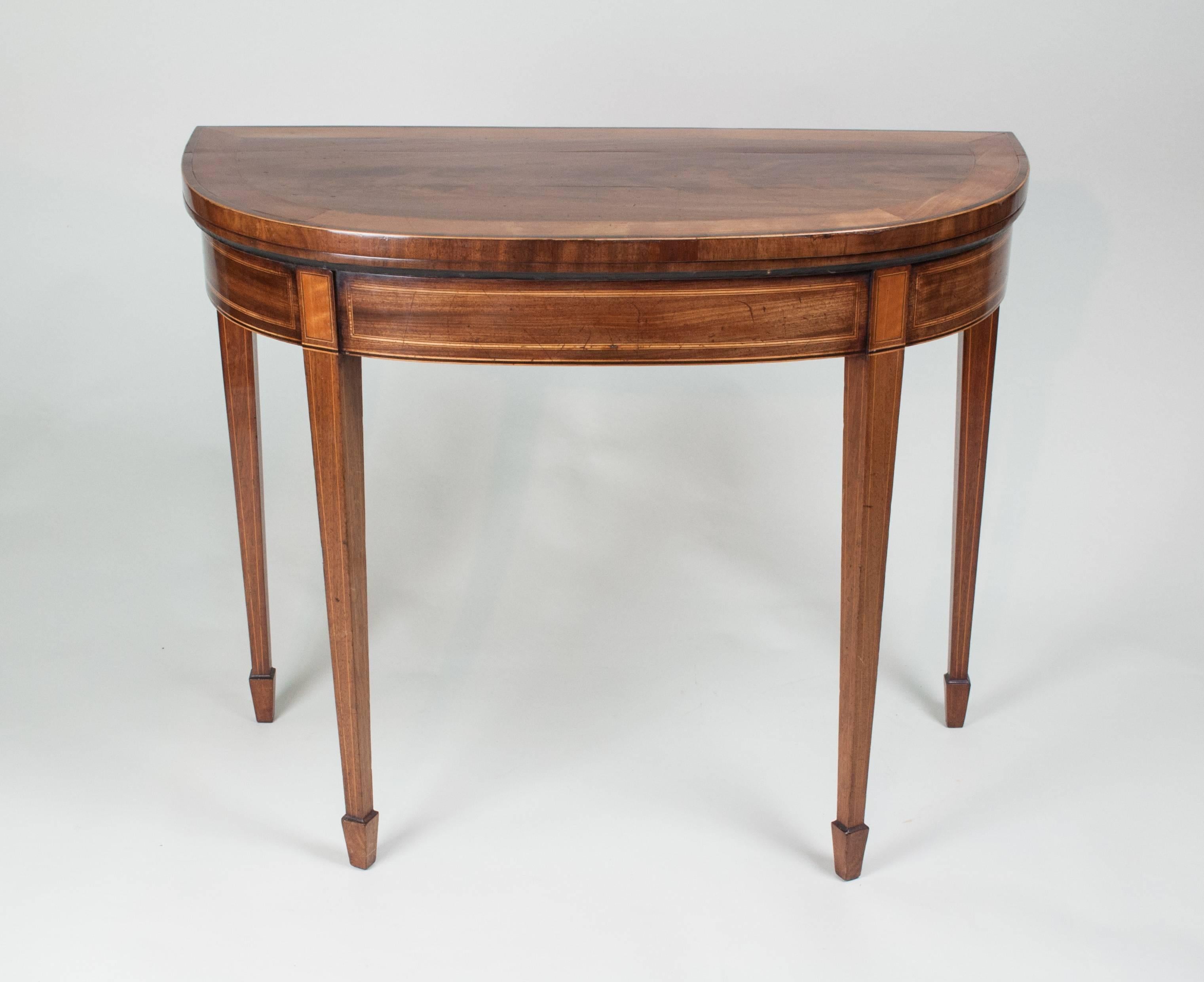British Hepplewhite Card Table For Sale