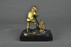 Gilt Bronze Figure of a Farm Boy