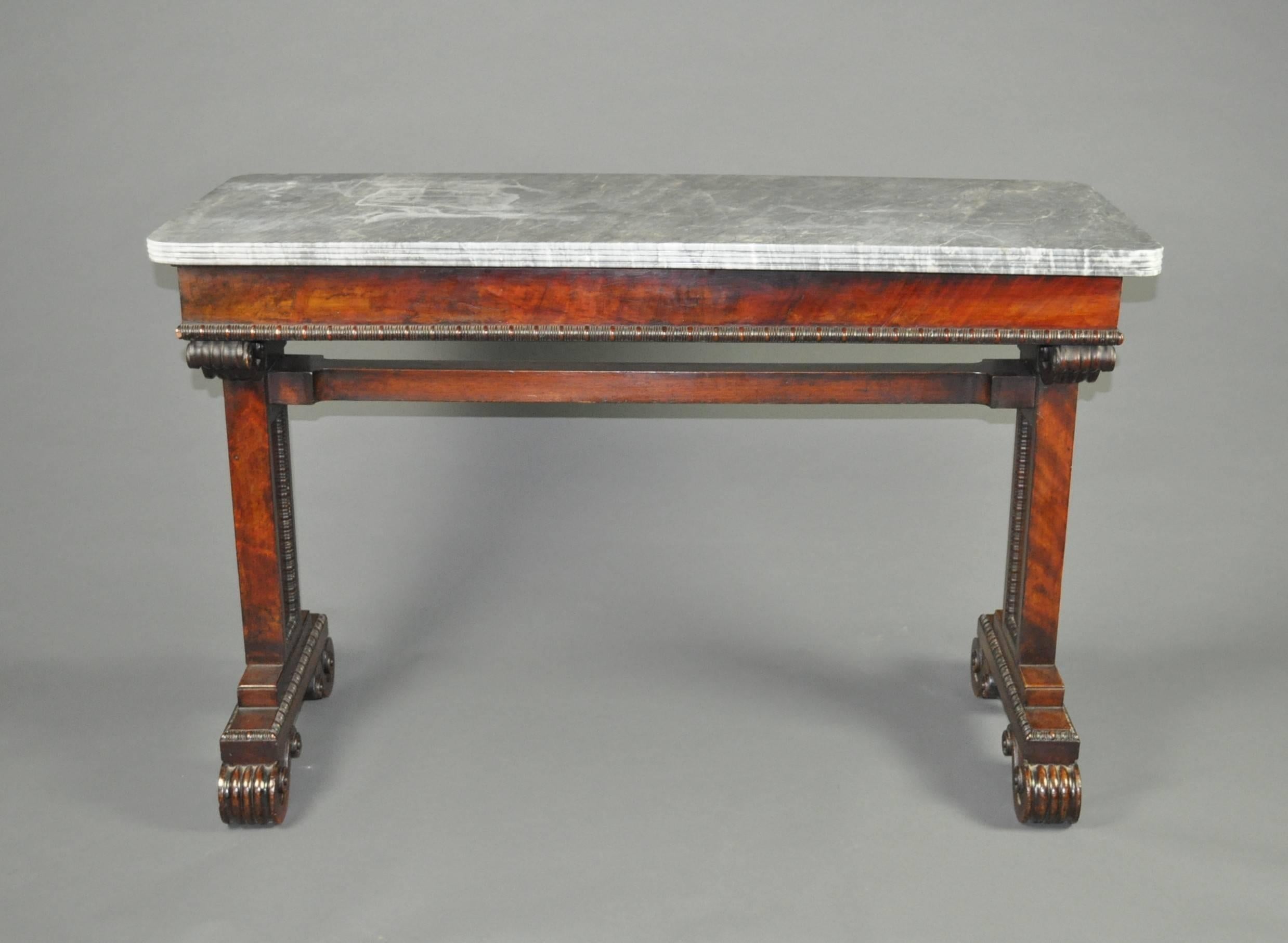 British Regency Marble Top Hall or Centre Table For Sale