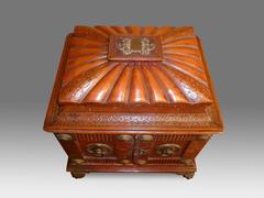Regency Leather Covered Sewing Box