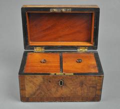 Rectangular Walnut Tea Caddy