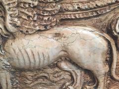 Carved Sienna Marble Wall Panel of the St Mark's Lion