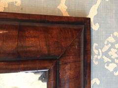 Queen Anne Walnut Cushion Mirror with Curved Pediment