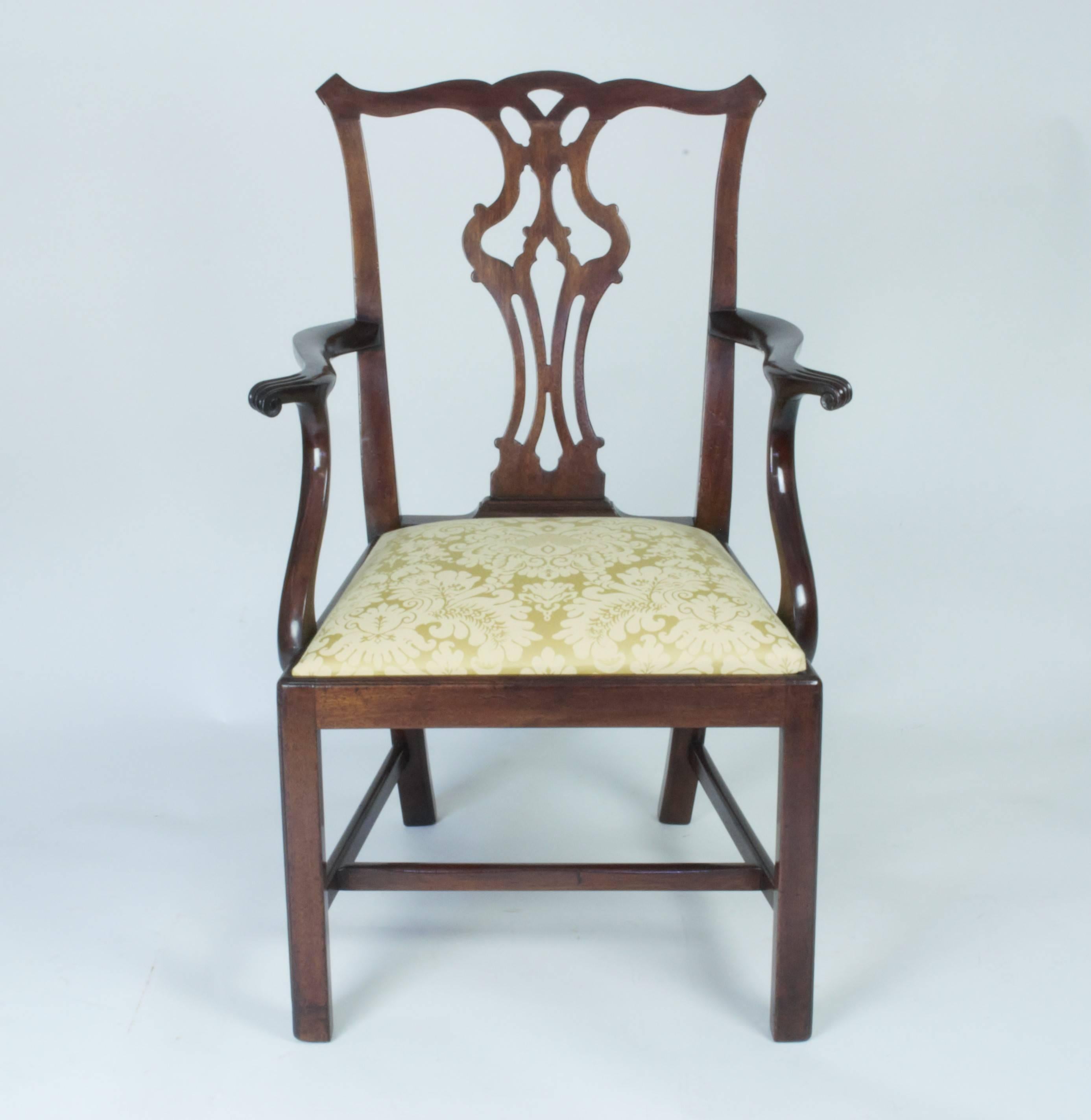 Chinese Chippendale Set of Eight Dining Chairs