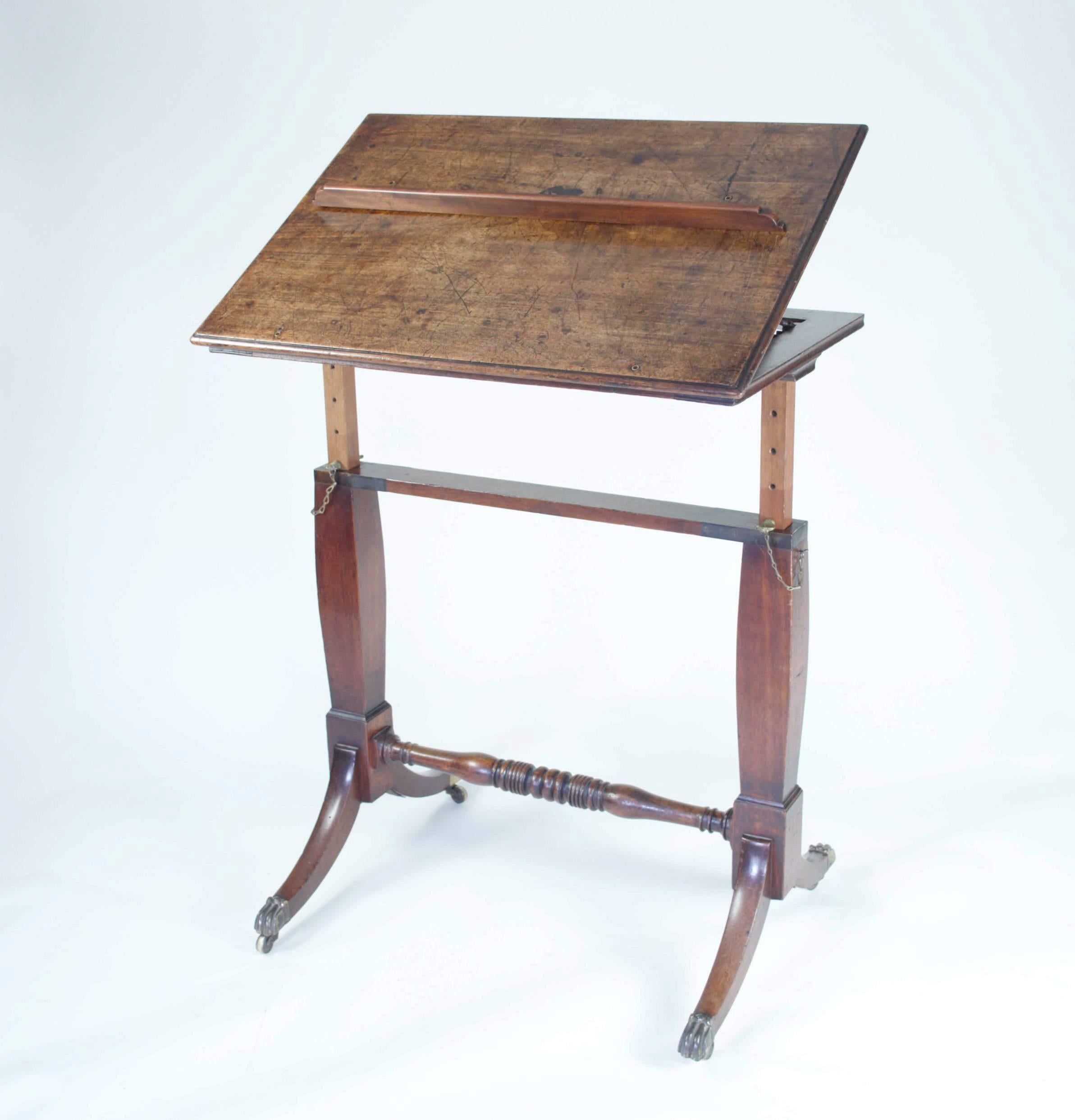 English Antique Mahogany Arstist's Table or Reading Stand