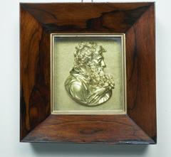 Pair of Gilded Bronze Profile Bust Portraits