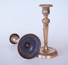 Pair of Ormolu Octagonal Column Candlesticks