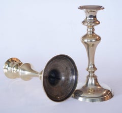 Pair of Circular Base Brass Candlesticks