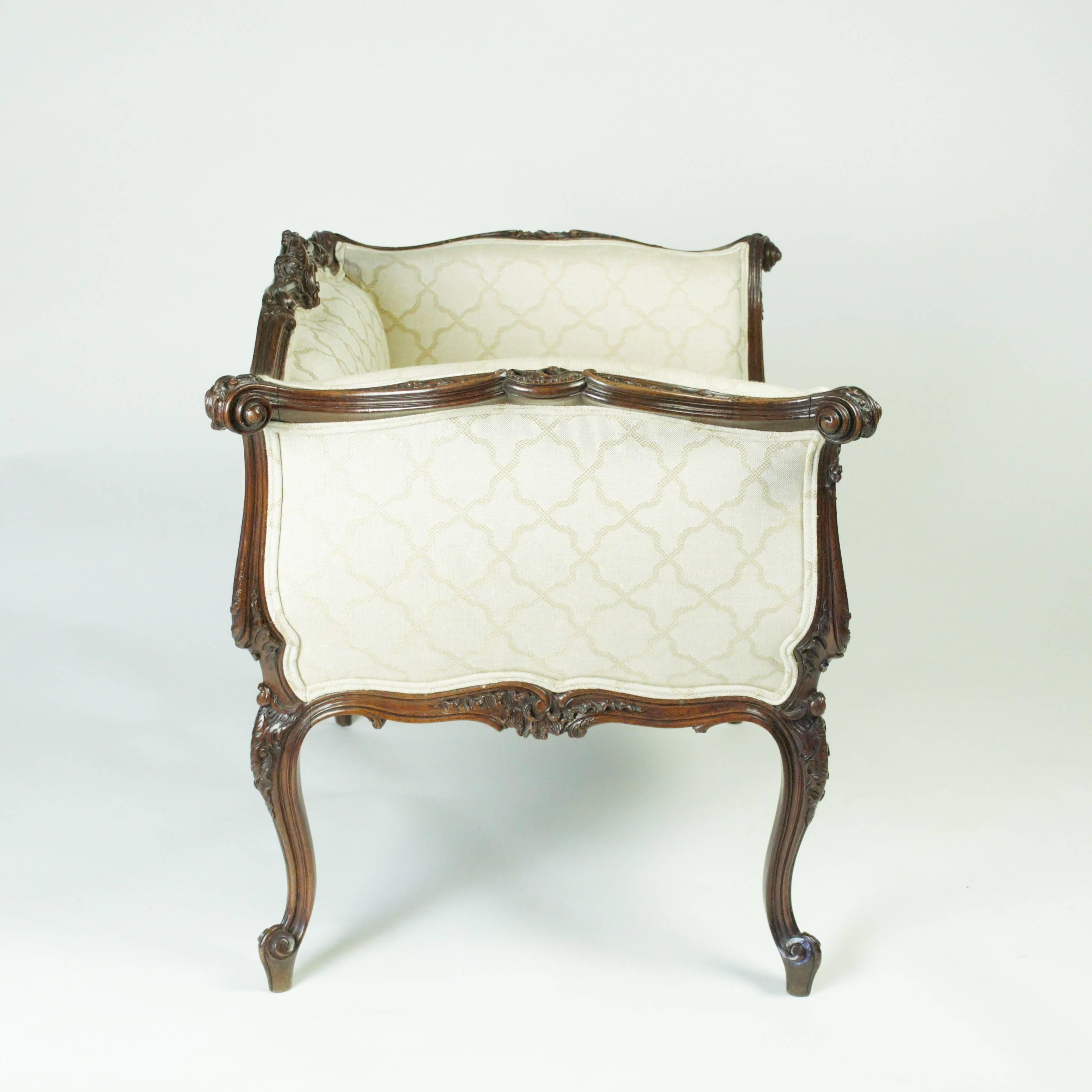 Rococo Unusual Carved Window Seat/Dressing Table Stool/Chair For Sale