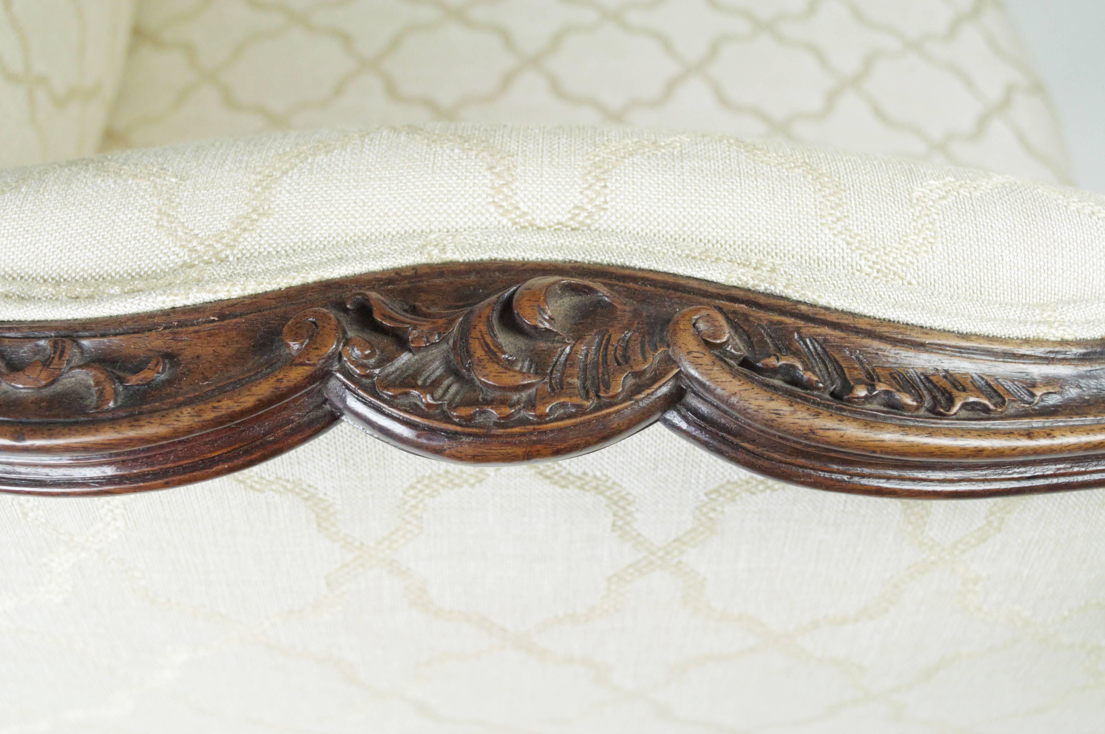 19th Century Unusual Carved Window Seat/Dressing Table Stool/Chair For Sale